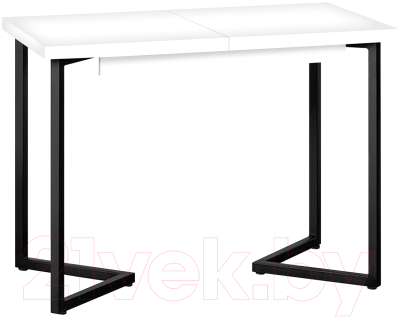 Обеденный стол Millwood Лофт Лондон Л 100-140x60x76 (белый/металл черный)