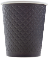Набор бумажных стаканов Паксервис 250мл / DW80-280 (500шт, вафельный черный) - 