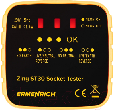 Тестер розетки Ermenrich Zing ST30 / 81725