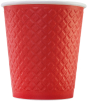 Набор бумажных стаканов Паксервис 250мл / EM80-280 (500шт, вафельный красный) - 