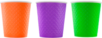 Набор бумажных стаканов Паксервис 250мл / EM80-280 (500шт, вафельный разноцветный) - 