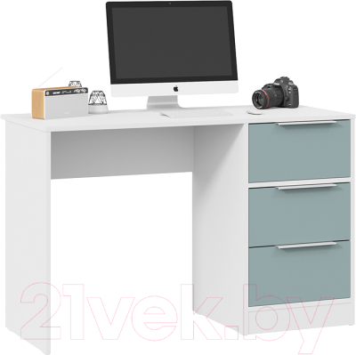 Письменный стол ТриЯ Марли тип 1 (белый/серо-голубой)