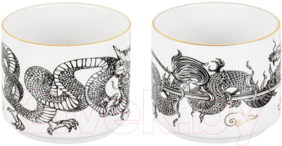 Набор кружек Elan Gallery Китайский дракон / 880164 (2шт, золото)