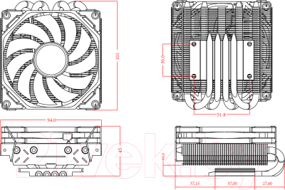 Кулер для процессора ID-Cooling IS-40X V3 White