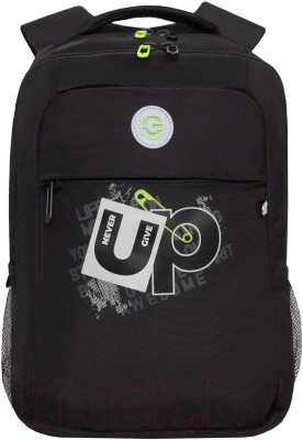 Школьный рюкзак Grizzly RB-456-3 (черный/салатовый)