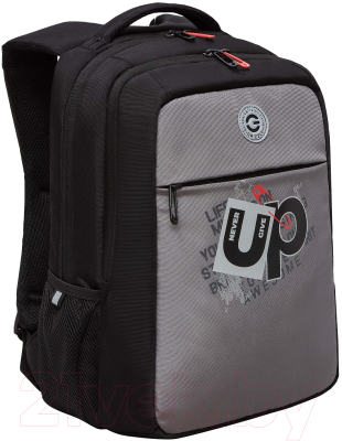Школьный рюкзак Grizzly RB-456-3 (черный/серый)