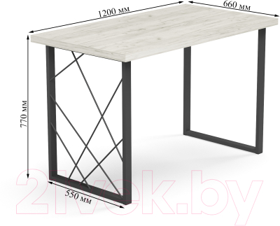 Обеденный стол Mio Tesoro Wasabi 36 120x66 (дуб крафт белый/черный)