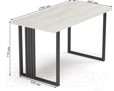 Обеденный стол Mio Tesoro Laim 36 120x66 (дуб крафт белый/черный)