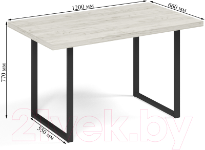 Обеденный стол Soma Tako 36 120x66 (дуб крафт белый/черный)