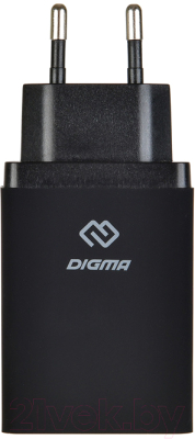 Адаптер питания сетевой Digma DGWC-2U-QC3.0-BK (черный)