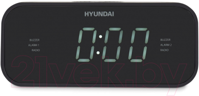 Радиочасы Hyundai H-RCL221 (черный/белая подсветка)
