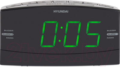 Радиочасы Hyundai H-RCL238 (черный/зеленая подсветка)