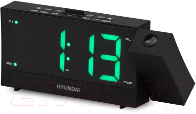 Радиочасы Hyundai H-RCL243 (черный/зеленая подсветка)