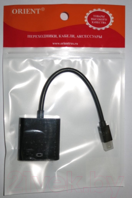 Кабель/переходник ORIENT MiniDisplayPort (M) / VGA (F) / C304 (0.2м)