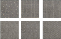 Декоративная плитка Axima Адажио матовый орнамент микс декор (200x200, серый) - 