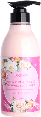 Лосьон для тела Deoproce Milky Relaxing Perfumed Body Lotion Cotton Rose (500мл)