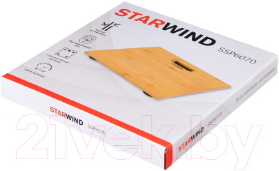Напольные весы электронные StarWind SSP6070 (бамбук)