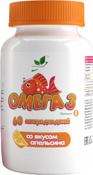 Жирные кислоты NaturalSupp Omega-3 Kids Vitamin E&D (60капсул)