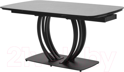 Обеденный стол M-City Matera 160 KL-136 / 614M04927 (серый мрамор матовый/черный)