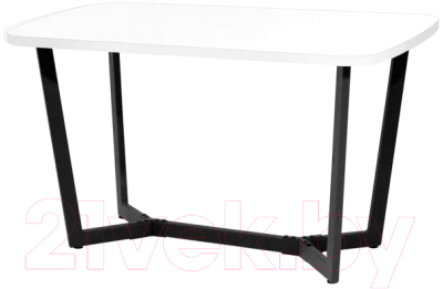 Обеденный стол Millwood Лофт Мюнхен Л 130x80x75 (белый/металл черный)