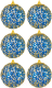 Набор шаров новогодних Elan Gallery Звезды / 970095 (6шт, синий) - 