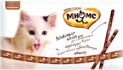 Лакомство для кошек Мнямс Лакомые палочки с индейкой и ягненком / 175031 (10x5г)