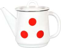 Чайник СтальЭмаль Красный горох 1с202с (белый) - 