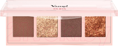 Палетка теней для век Pupa Vamp! 4 Eyeshadow Palette тон 002 Gold Bronze (5.2г)