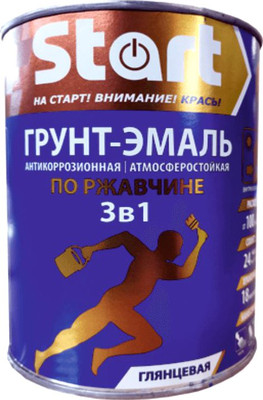 Грунт-эмаль START По ржавчине 3в1 (800г, синий) - 