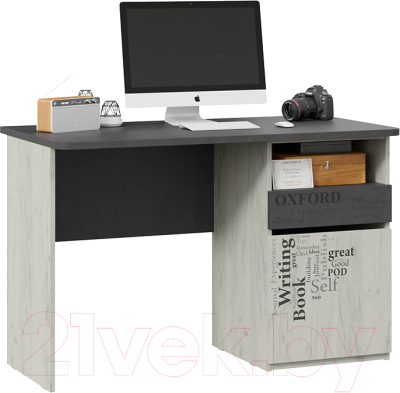 Письменный стол ТриЯ Оксфорд-2 ТД-399.15.02 с ящиком (матера/дуб крафт белый с рисунком)
