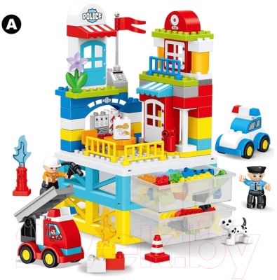Конструктор Kids Home Toys Пожарная и полицейская станции 188-A19 / 7120614