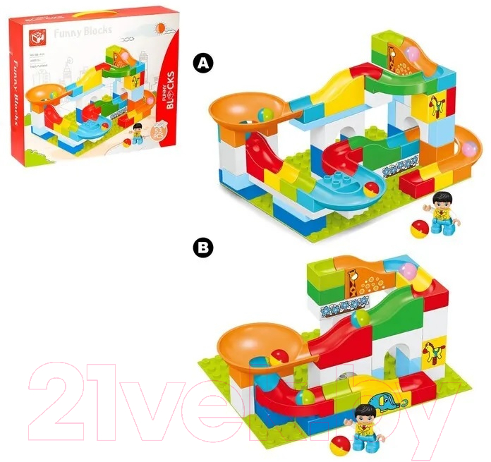 Конструктор кинетический Kids Home Toys Блочный марблс 188-434 / 4371519