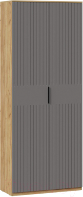 Шкаф ТриЯ Хилтон комбинированный с 2 дверьми исп.2 (дуб крафт золотой/графит матовый)