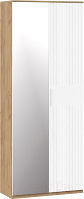 Шкаф ТриЯ Хилтон комбинированный с 2 дверьми исп.2.1 (дуб крафт золотой/белый матовый)