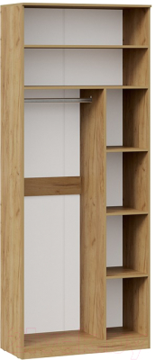 Шкаф ТриЯ Хилтон комбинированный с 2 дверьми исп.2.1 (дуб крафт золотой/белый матовый)