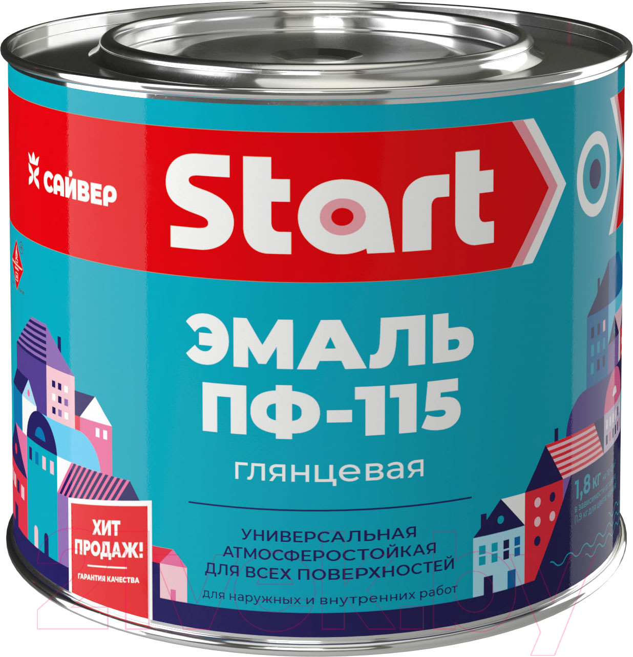 Эмаль START ПФ-115 (400г, красный)