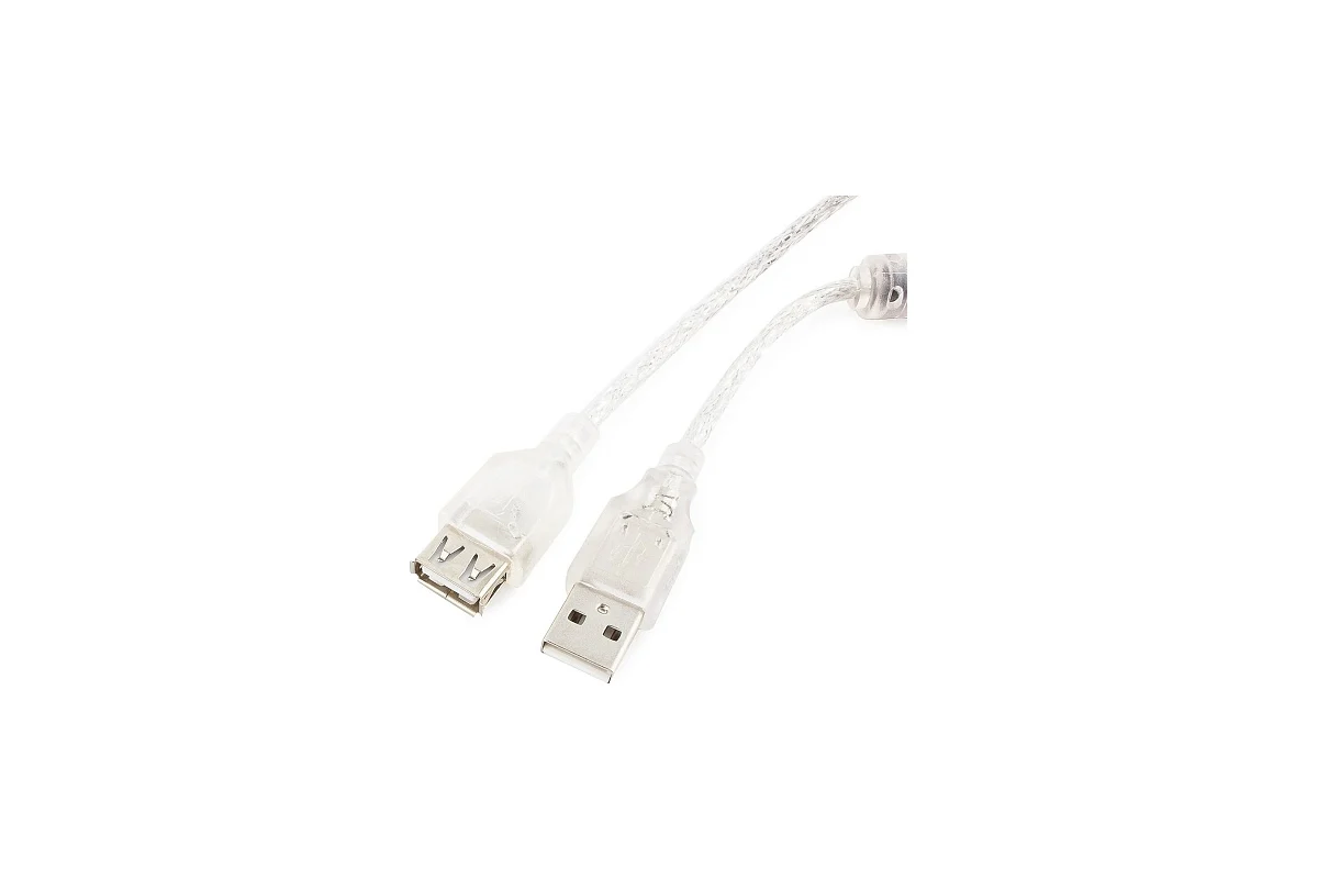 Удлинитель кабеля Cablexpert CCF-USB2-AMAF-TR-2M (2м, прозрачный) — фото 2
