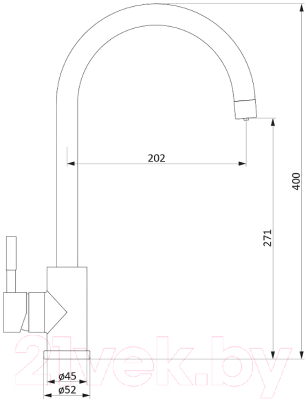 Изображение товара Смеситель Damixa Merkur 400721400 (никель)
