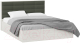 Двуспальная кровать ТриЯ Агата универсальная тип 1 с ПМ 160x200 (дуб крафт белый/велюр серый) - 