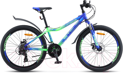 Велосипед STELS Navigator 24 450 MD V030 ALU рама / LU082897 (13, синий/неоновый зеленый)
