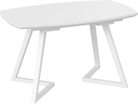 Обеденный стол ТриЯ Tesca 2 (белый матовый/стекло белый матовый) - 