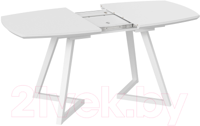 Обеденный стол ТриЯ Tesca 2 (белый матовый/стекло белый матовый)