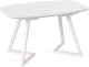 Обеденный стол ТриЯ Tesca 2 (белый матовый/стекло белый матовый) - 