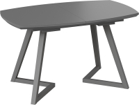 Обеденный стол ТриЯ Tesca 2 (графит/стекло графит матовый) - 