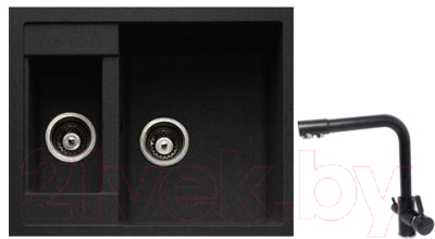 Комплект сантехники Gerhans C01 + смеситель HU01K4055-3-22 (черный)