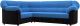 Диван угловой Лига Диванов Карнелла левый / 60277 (велюр голубой/черный) - 
