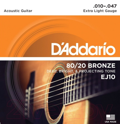 Струны для акустической гитары D'Addario EJ10