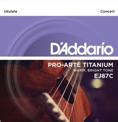 Струны для укулеле D'Addario EJ87C Titanium Concert