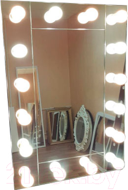 Зеркало Континент 12 ламп 60x80 (зеркальное)