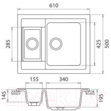 Комплект сантехники Gerhans C01 + смеситель HU01K4698-22 (черный)